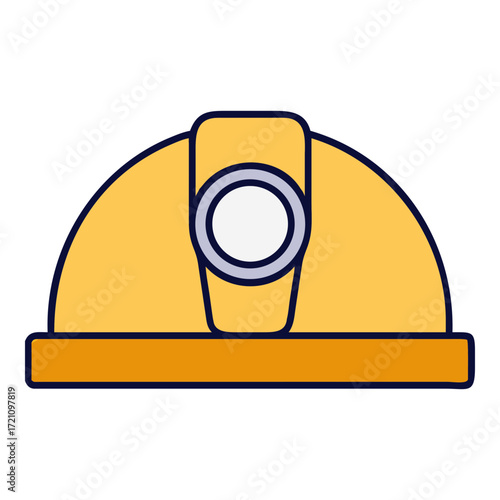 Construction Worker Hard Hat Safety Gear Vector Icon