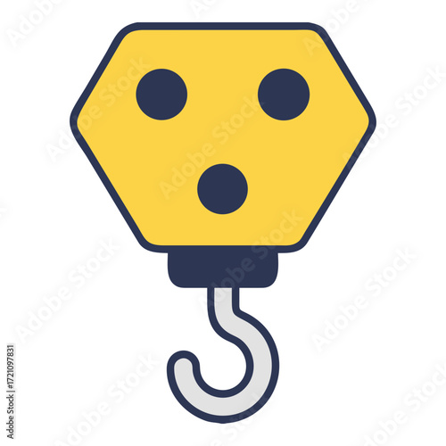 Lifting Hook Crane Icon Construction Safety Equipment Simple Design