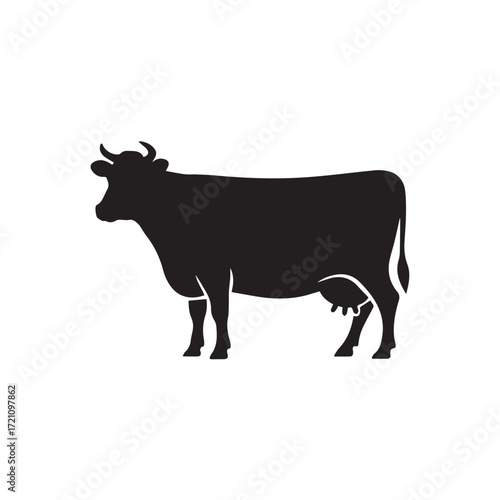 Cow Silhouette Vector Icon