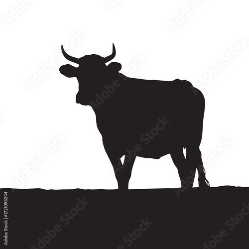 Cow Silhouette Vector Icon