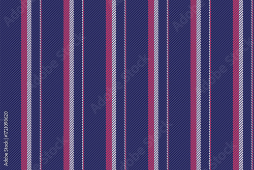 Stroke pattern textile fabric, primary vertical texture seamless. Aaisley lines background vector stripe in blue and red colors.