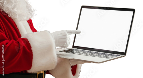 santa claus with laptop