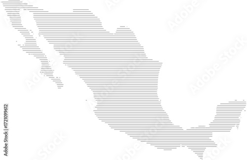 Mexico vector map with line fill (Web Mercator projection, PPT-compatible & fully editable)