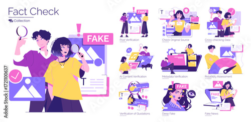 Fact Checking Process Illustrated with Data Verification