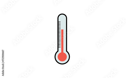 Vector Illustration of a Thermometer Showing Elevated Temperature Indicating Fever or Hot Weather Condition and Suggesting Health Concerns with White Background