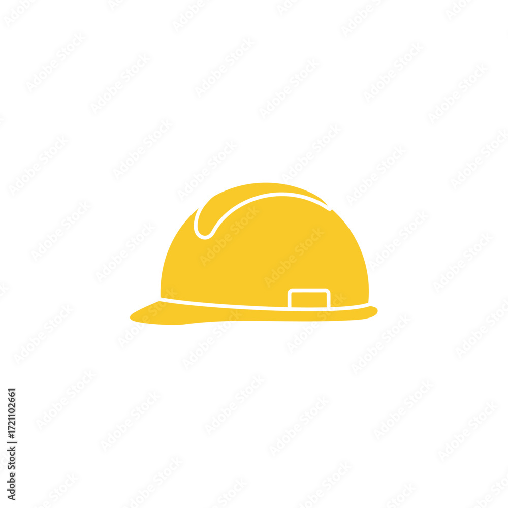 Fototapeta premium Essential Yellow Hard Hat Safety Helmet Isolated on White Background for Construction Industry Worker Protection and Workplace Security