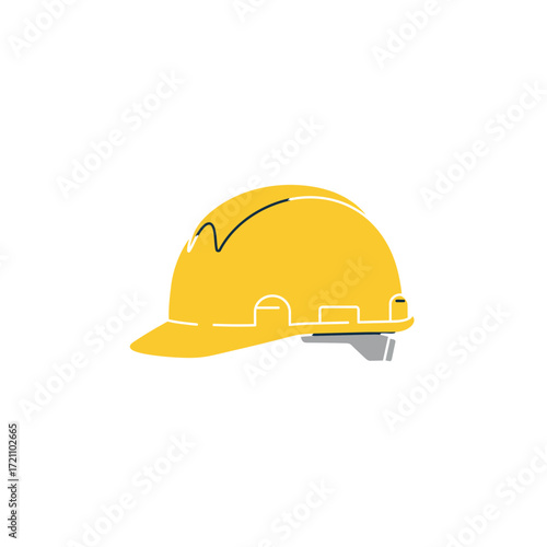 Bright yellow hard hat for safety and protection on construction sites, essential worker equipment