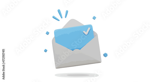 Exciting email confirmation with a checkmark signifies successful message delivery and important communication updates