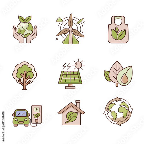  Eco Friendly Vector Icon Set