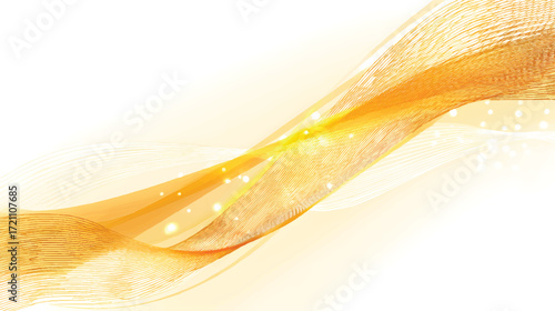Abstract golden wave design with light effects