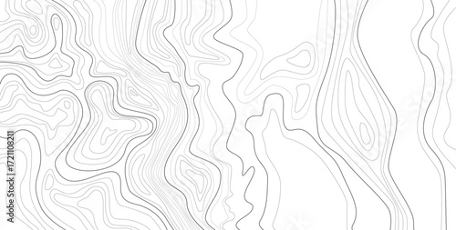 Stylized topographic map, aerial top view, outline diagram.