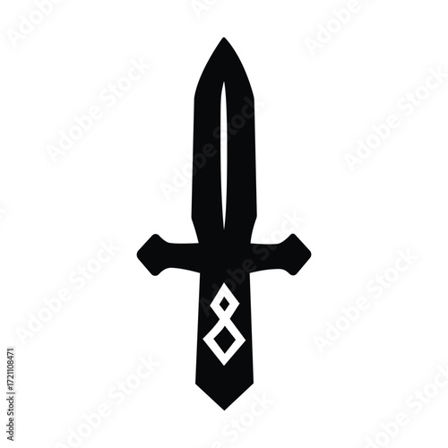 Enchanted Runic Fantasy Silhouette Sword