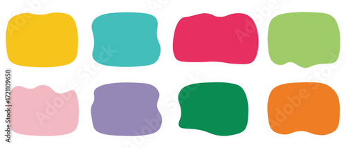 Collection of colorful, irregular shapes representing various hues.