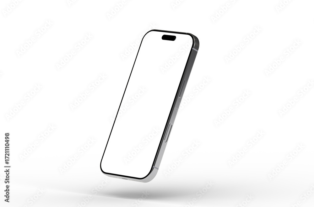 High-quality image of a modern smartphone with a blank screen, perfect for app presentations or website mockups.