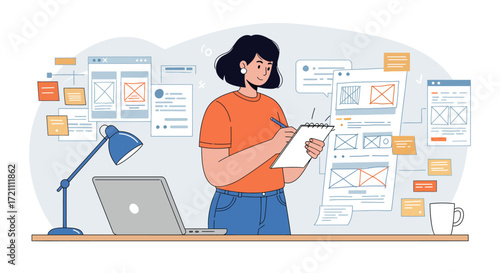 Woman Designing User Interface and User Experience