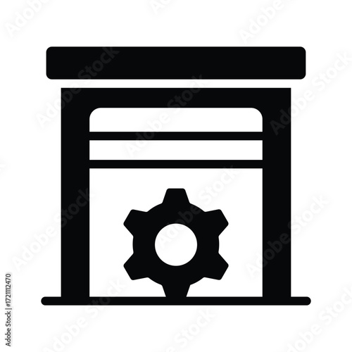 Get this amazing line style icon of garage in trendy style
