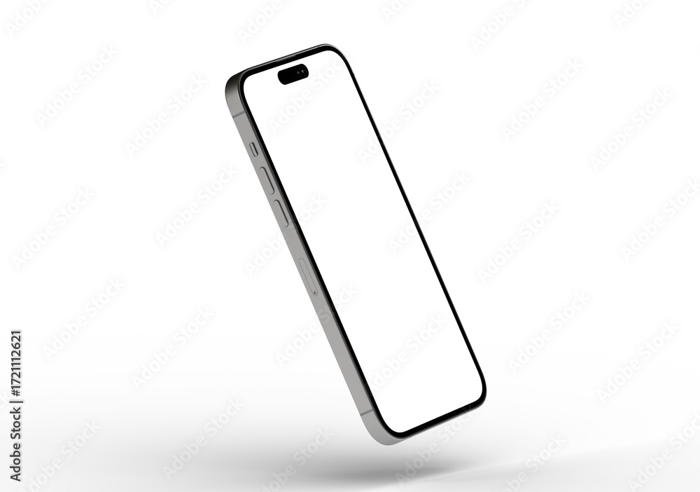 High-quality photo of a modern smartphone with a blank screen, perfect for app presentations or website mockups.