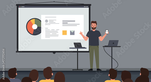 Man Giving a Presentation to an Audience