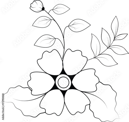 coloring pages, color page, flower, vector, floral, nature, leaf, plant, illustration, spring, art, design, drawing, flowers, decoration, summer, blossom, pattern, bouquet, garden, beauty, branch, pet