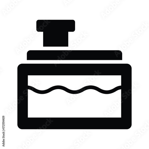 Radiator coolant tank line icon for vehicle garage and maintenance.