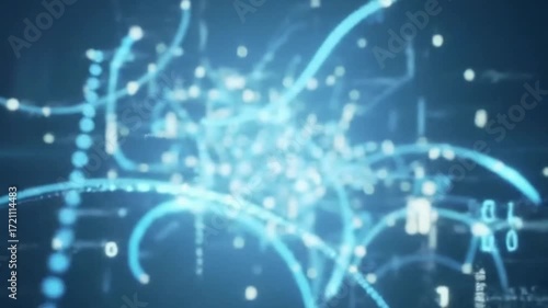 Abstract digital network of glowing blue lines and data streams representing connectivity and information flow.