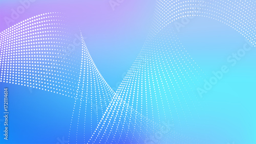 Futuristic abstract background with white dot waves for creative graphic design. Vector illustration.