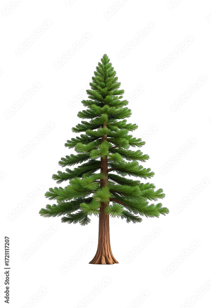 Obraz premium Full view of a stylized evergreen tree