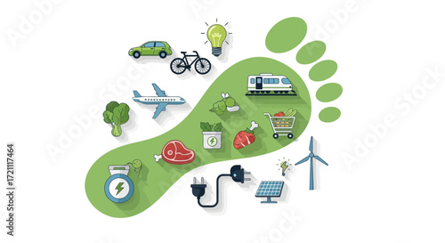 Reduce your carbon footprint with sustainable energy and transportation choices for a greener planet, featuring renewable resources and eco-friendly living