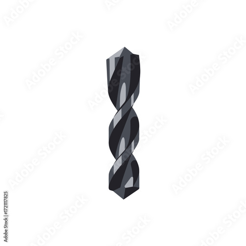 Professional metal drill bit with sharp helical flutes for industrial construction and DIY woodworking projects
