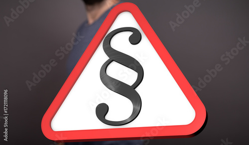 Stock photo of a red triang...