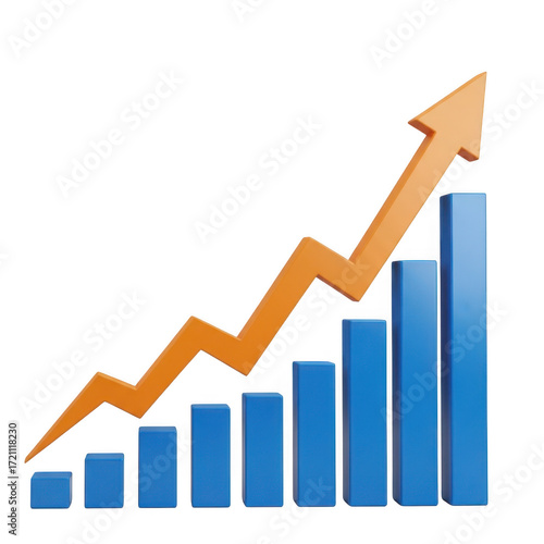 Upward trend business growth chart with arrow and bar graph transparent background Free Download Upward trend business growth chart with arrow and bar graph transparent background - GFXLoad
