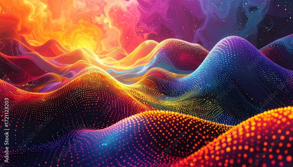 Fototapeta premium A glowing artistic illustration of blue lines creating a swirling fractal pattern with a futuristic black backdrop