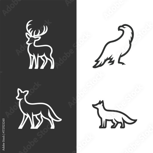 Vector Pack of Wildlife Silhouettes