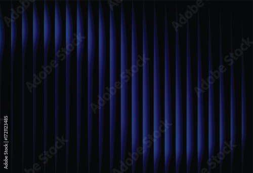 Ribbed abstract glass texture with vertical blue gradient lines, futuristic luminous background with elegant geometric symmetry, bold dynamic modern design pattern, digital vector illustration