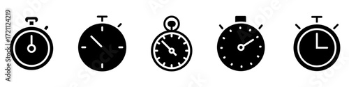 Stopwatch icon vector set. Time illustration sign collection. Speed symbol or logo.