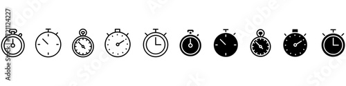 Stopwatch icon vector set. Time illustration sign collection. Speed symbol or logo.
