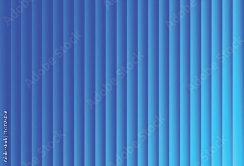 Ribbed abstract glass texture with vertical blue gradient lines, futuristic luminous background with elegant geometric symmetry, bold dynamic modern design pattern, digital vector illustration