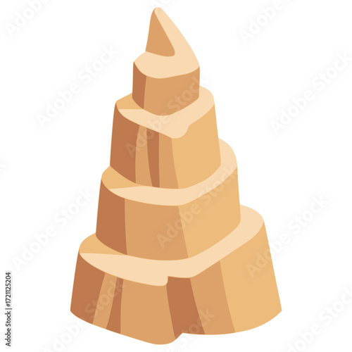 Naturally formed mineral columns of cave stone and stalagmites. Shaped by geological growth flat color vector illustration template design