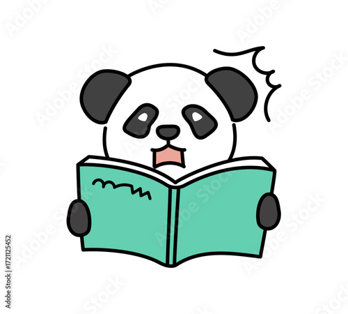 本を読むパンダのかわいいキャラクター