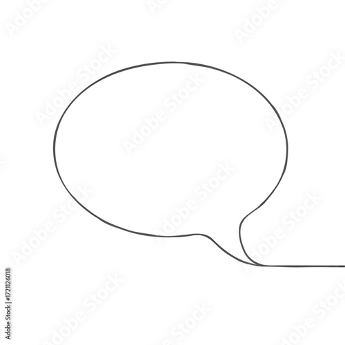 Speech Bubble Promotions sale. Speech bubble in minimalist line art style on white background