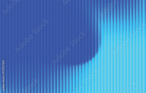 Ribbed abstract glass texture with vertical blue gradient lines, futuristic luminous background with elegant geometric symmetry, bold dynamic modern design pattern, digital vector illustration