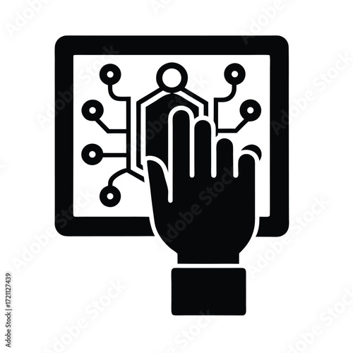 Ai Hand Touching Screen Icon