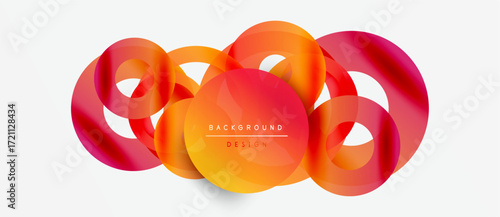 Abstract fluid shapes, vibrant orangered gradient. Modern design element for backgrounds, presentations. Smooth curves create dynamic composition.
