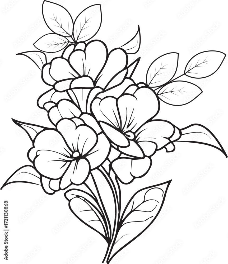 Fototapeta premium coloring pages, color page, flower, vector, floral, nature, leaf, plant, illustration, spring, art, design, drawing, flowers, decoration, summer, blossom, pattern, bouquet, garden, beauty, branch, pet