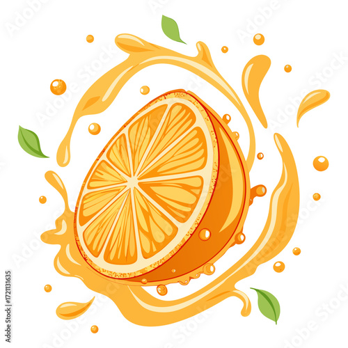 Juicy Orange Halves with Splash