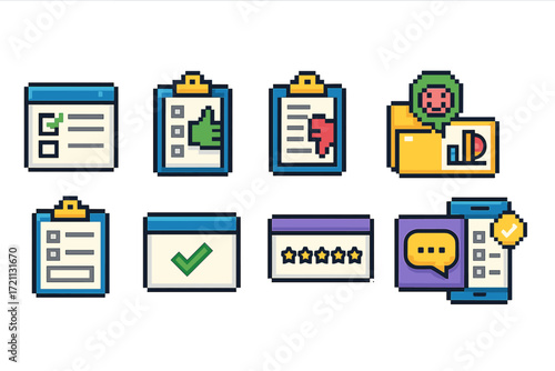 Task management and productivity line icon set. task, checklist line icons-collection.
