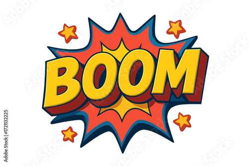 Comic book explosion icon set. colorful, dynamic boom icons in flat style.