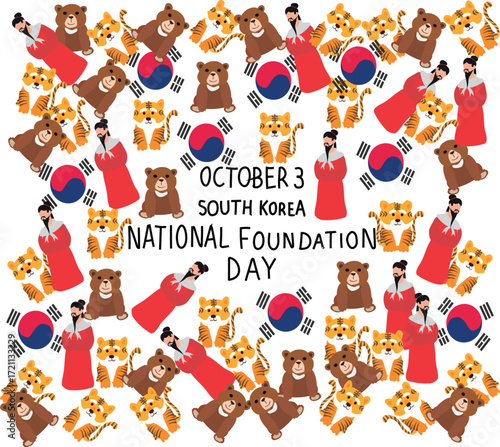 South Korea National Foundation Day is celebrated every year on 3 october.	
