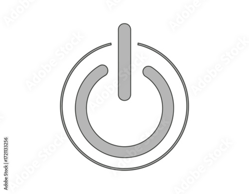 Power On A Sleek and Modern Vector Illustration of the Universal Power Symbol for Digital Design and UI/UX Projects