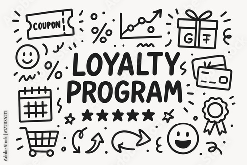 Loyalty program outline icon set. rewards, membership, discounts vector icons pack